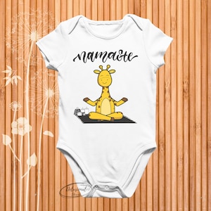 Baby Yoga / Namaste Giraffe Onesie® / Yoga Onesie® / Funny Baby Onesie® / Yoga Baby gift / Baby Yogi Onie / Yoga Items/ Baby Shower Gift