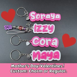 Personalized name Keychain / Personalized gift for Valentine&#39;s / Personalized Keyring / Two tone / custom name gifts / stocking stuffer