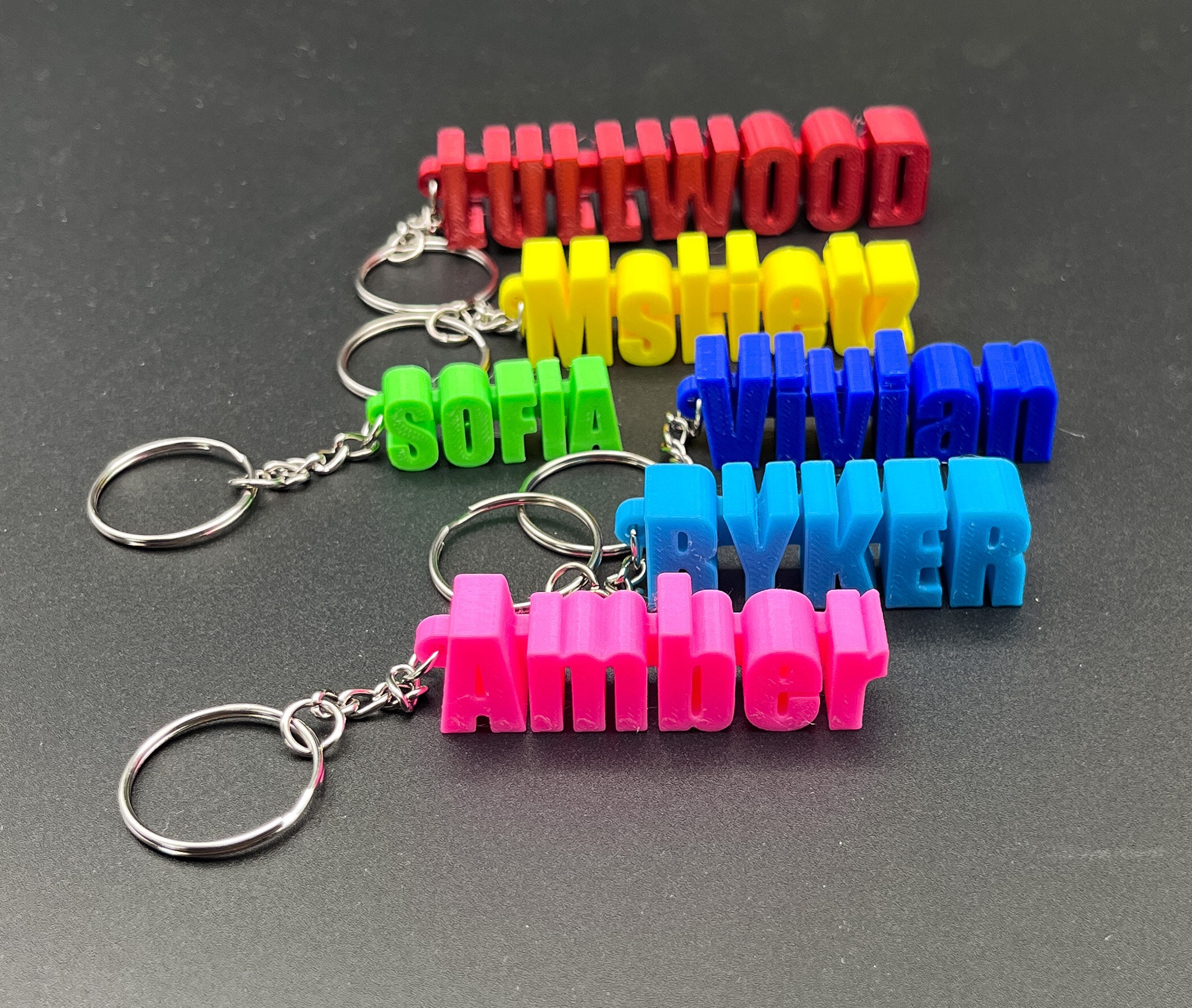 Custom word keychains deals