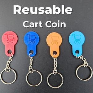 Shopping Cart Quarter Keychain, Cart coin holder, Trolley token, Cart token, Shopping Cart coin holder, Keyring, Gift for her, Practical, 3d