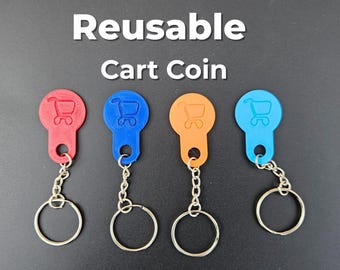 Reusable Shopping Cart Coin Keychain, Trolley Token