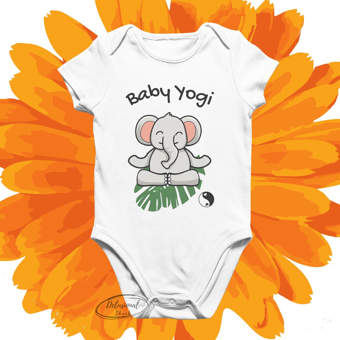 Elephant Baby Yogi Onesie® / Yoga Onesie® / Funny Baby Onesie® / Yoga Baby Clothes / Baby Boy