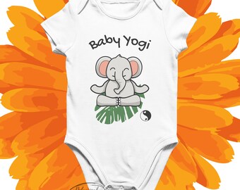 Elephant Baby Yogi Onesie, Funny Yoga Baby Clothes