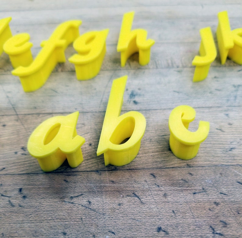 Cursive Lowercase Letter Stamp for Cookie Fondant Craft... Etsy