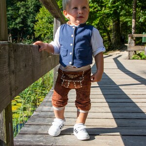 Baby/Kinder Trachtenweste DUNKELBLAU, Hirschkopf, Tradition, Bayern Bild 3