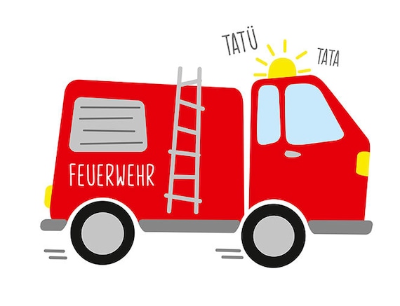 Plotterdatei Feuerwehrauto Svg Dxf Format Etsy