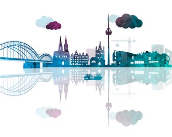 Plotter file "Cologne skyline", SVG/DXF format