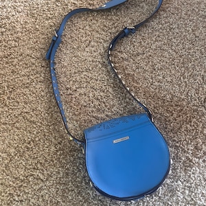 rebecca minkoff small crossbody bag purse turquoise leather like new