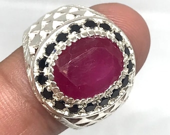 Natural Ruby Ring, Natural Ruby sterling Silver 925 Handmade ring, Unisex Ring