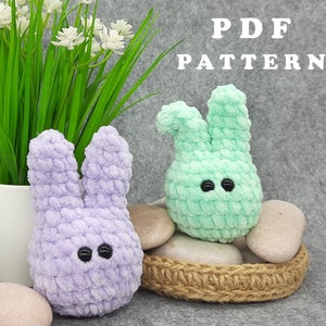 Worry pet bunny plush Beginner amigurumi pattern Easter