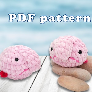 Blobfish worry pet Beginner amigurumi pattern Plush stress ball