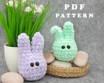 Worry pet bunny plush Beginner amigurumi pattern Easter