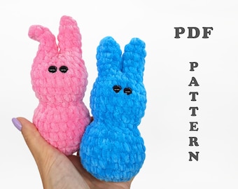 Plush Easter bunny Worry pet with safe eyes Beginner amigurumi pattern