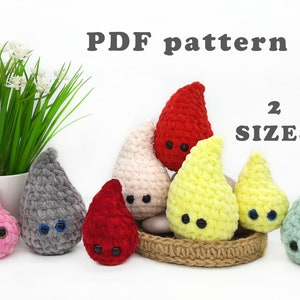 Worry pet with safe eyes Plush anti anxiety drop toy Beginner amigurumi pattern