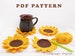 Crochet sunflower coasters pattern for beginner DIY easy flower Farmhouse kitchen decor 