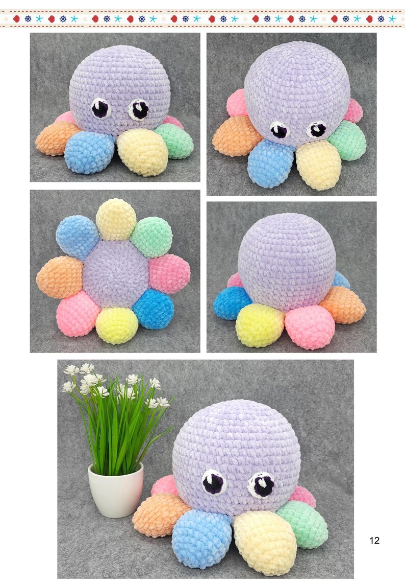 Crochet Octopus Amigurumi Pattern for Beginner | Etsy