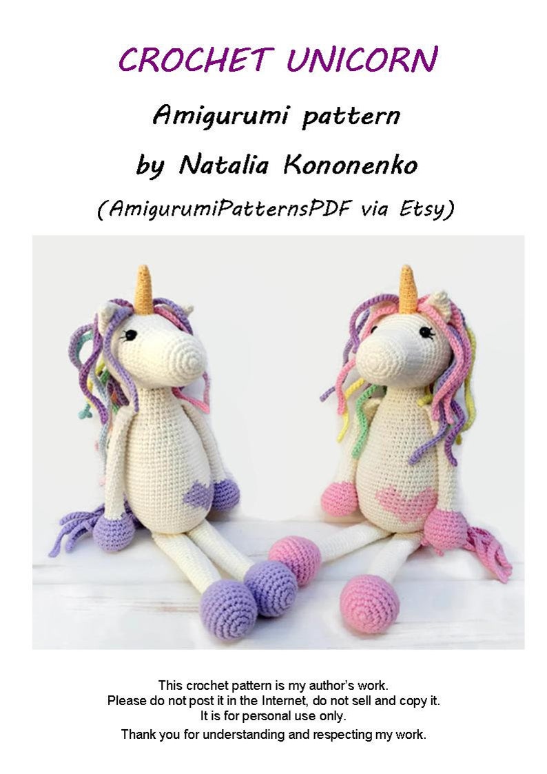 Amigurumi pattern for beginners Crochet unicorn image 5