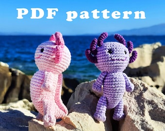 Crochet axolotl Amigurumi pattern