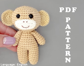 Amigurumi pattern for beginner Crochet tiny monkey