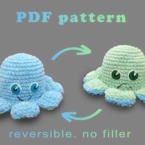 Reversible Plüsch Krake Beginner Amigurumi Muster