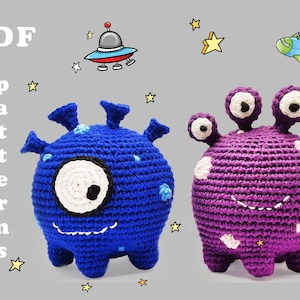 Amigurumi patterns SET for beginner Crochet alien