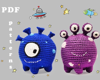 Amigurumi patterns SET for beginner Crochet alien