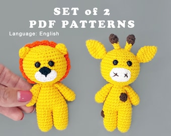 Amigurumi patterns SET Giraffe and lion