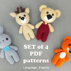 Woodland animals SET Beginner amigurumi pattern