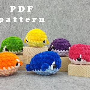 Crochet worry pet whale Plush anxiety relief toy Beginner amigurumi pattern
