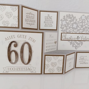 Large wedding anniversary folding card, customizable