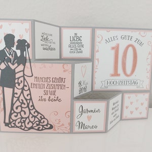 Große Faltkarte "Brautpaar" zum Hochzeitstag, personalisierbar