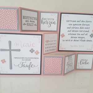 Große Faltkarte zur Taufe, Kommunion, Konfirmation, Handmade