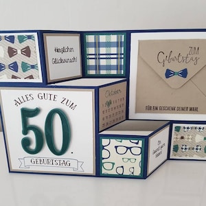 Große Faltkarte "Gentleman" Zum Geburtstag, Opa, Mann, Papa, Handmade