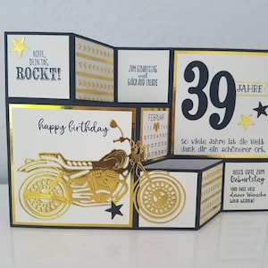 Große Faltkarte Zum Geburtstag, Motorrad, Mann, Freund, Biker