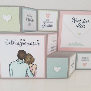 Große Faltkarte "Lieblingsmensch", Jahrestag, Hochzeitstag, Valentinstag, Liebe