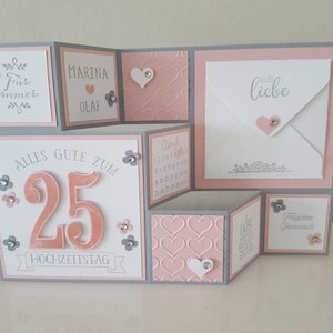 Große Faltkarte zur Silberhochzeit, personalisierbar