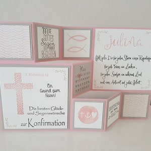 Large folding card for confirmation, communion, baptism or confirmation