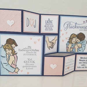 Große Faltkarte "Die schönste Liebesgeschichte", Hochzeit, Verlobung, Wedding, Engagement, Liebe