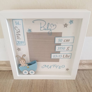 Baby-Bilderrahmen "Matteo", Handmade, Kinderzimmer, Deko