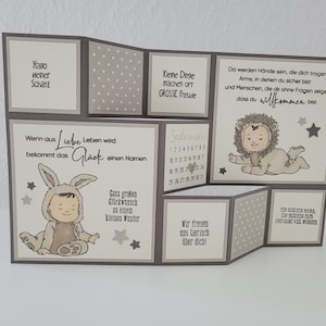 Große Faltkarte "Little Baby" zur Geburt, personalisierbar