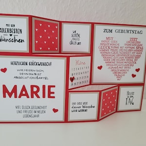Große Faltkarte "HERZlichen Glückwunsch" zum Geburtstag, personalisierbar