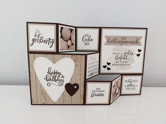 Große Faltkarte Zum Geburtstag Lieblingsmensch Partner Holz Etsy