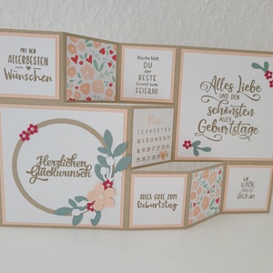 Große Faltkarte "Blumenkranz" zum Geburtstag