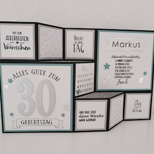 Große Faltkarte zum Geburtstag, Sterne