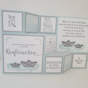 Große Faltkarte zur Konfirmation, Kommunion, Taufe oder Firmung