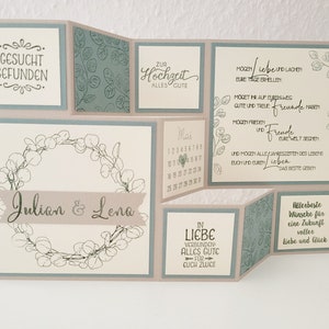 Große Faltkarte "Eukalyptus" zur Hochzeit