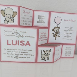 Große Faltkarte zur Geburt, Baby, personalisierbar