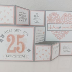 Große Faltkarte "Hochzeitstag", Silberhochzeit