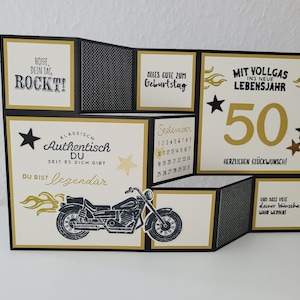 Große Faltkarte Zum Geburtstag, Motorrad, Mann, Freund, Biker