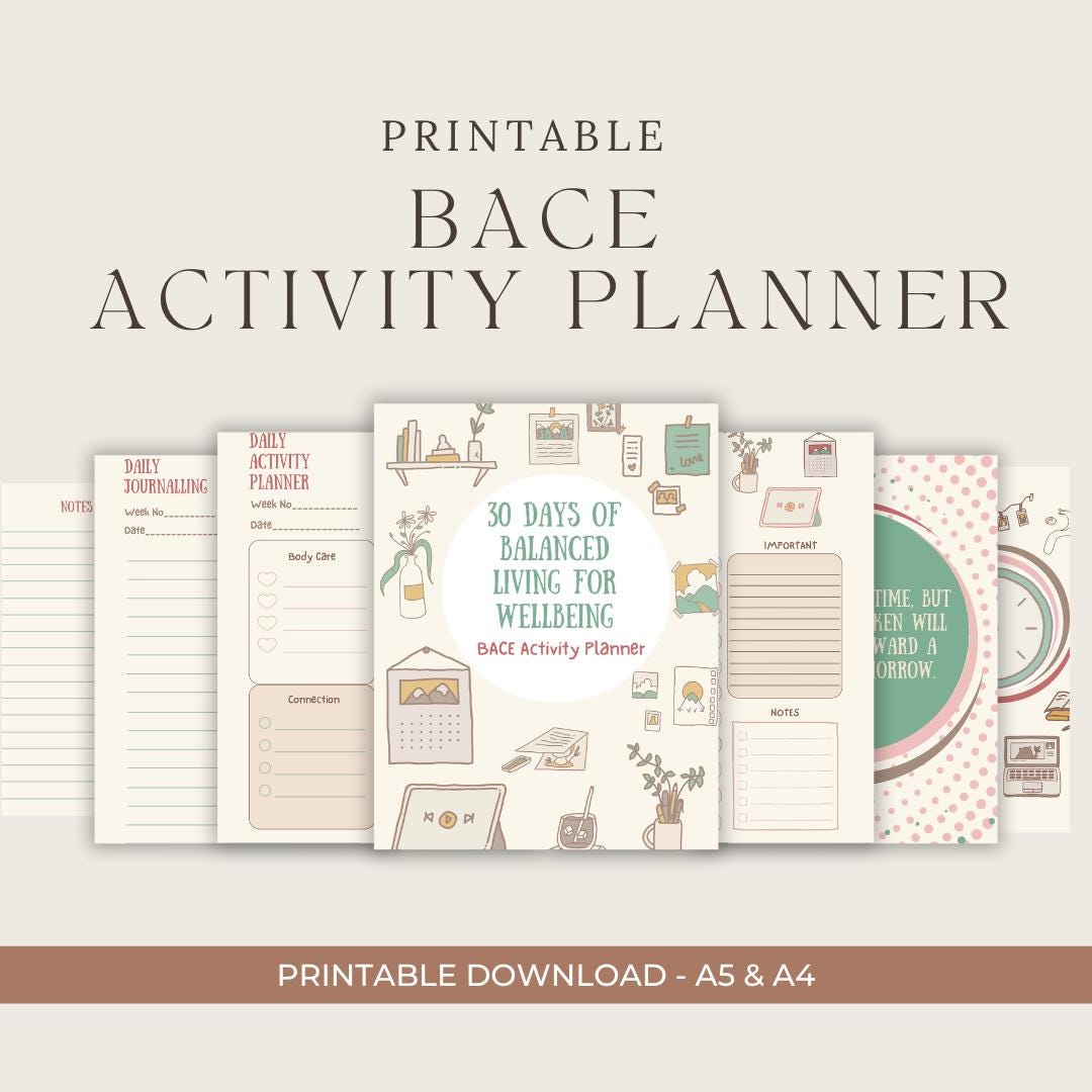 CBT BACE Daily Activity Planner - Etsy